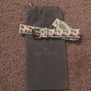 Michele 16mm cherry print watch band.  Never worn